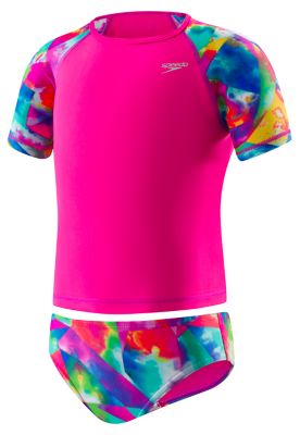 GIRLS PRINTED RASH GUARD 2PC (4-6X)