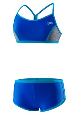 GIRLS HEATHER SPLICE BOYSHORT 2-PC (7-16)