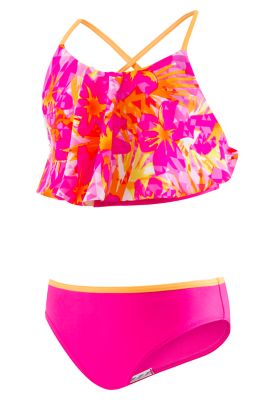 GIRLS JUNGLE FLORAL RUFFLE 2-PC (7-16)