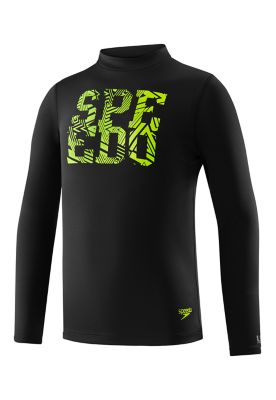BOYS ZIP ZING LOGO LONG SLEEVE SWIM TEE