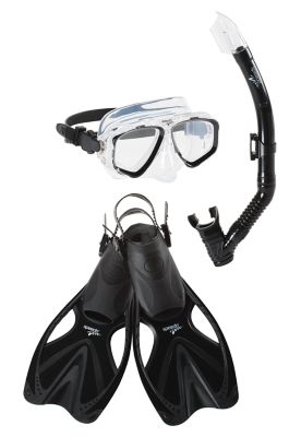 goggles and fins