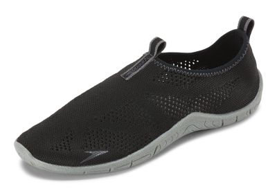 Speedo USA  Unisex Women's Surf Knit Water Shoes  : Black/Neutral Grey: Get the most out of your aquatic footwear with the high-performing Surf Knit water shoe. Its advanced technology results in a lightweight  breathable upper that provides maximum ventilation and comfort. A hydrophobic insole enables the versatile style to absorb less water and dry faster  while a water-draining outsole ensures you have traction to walk around the deck safely.