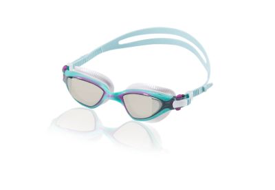 Speedo USA  Unisex Women's MDR 2.4 Mirrored  - Elastomeric  : Turquoise: Keep your focus on the race ahead with the mirrored MDR 2.4 goggle  designed specifically for the contours of a woman's face. Advanced technologies and an innovative fit system combine to deliver ultimate comfort and performance  resulting in minimal ring marks and unrestricted underwater views.